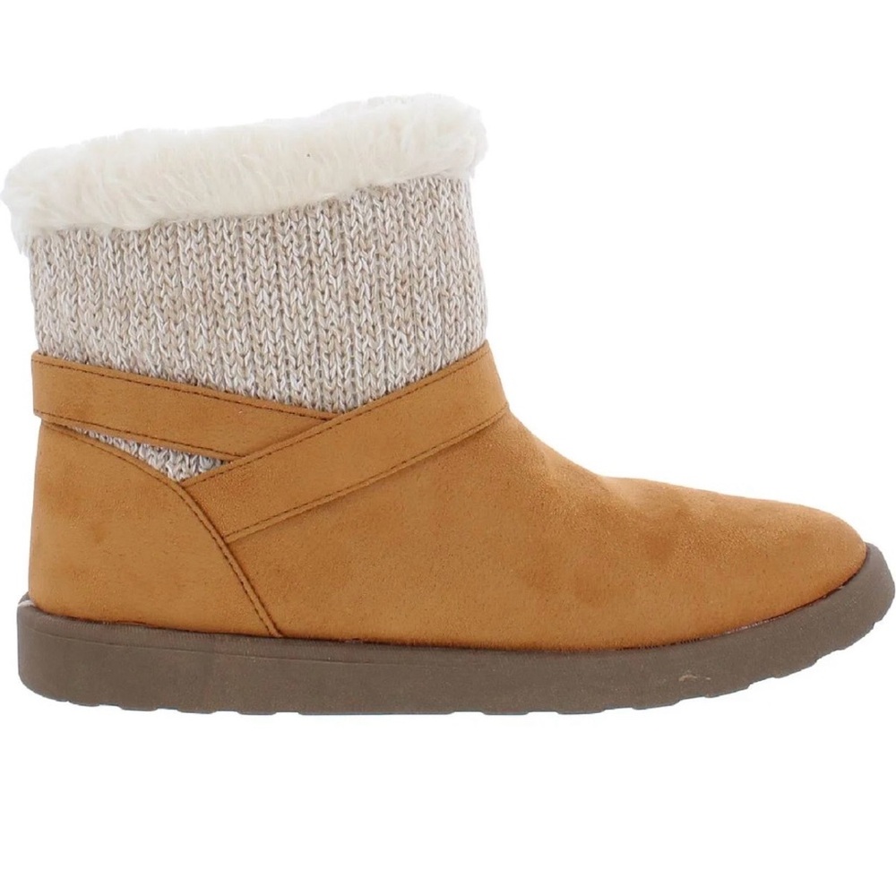 Life Stride Tan casual Ankle snow winters Boots with Cream Accents size 7 - Picture 7 of 13